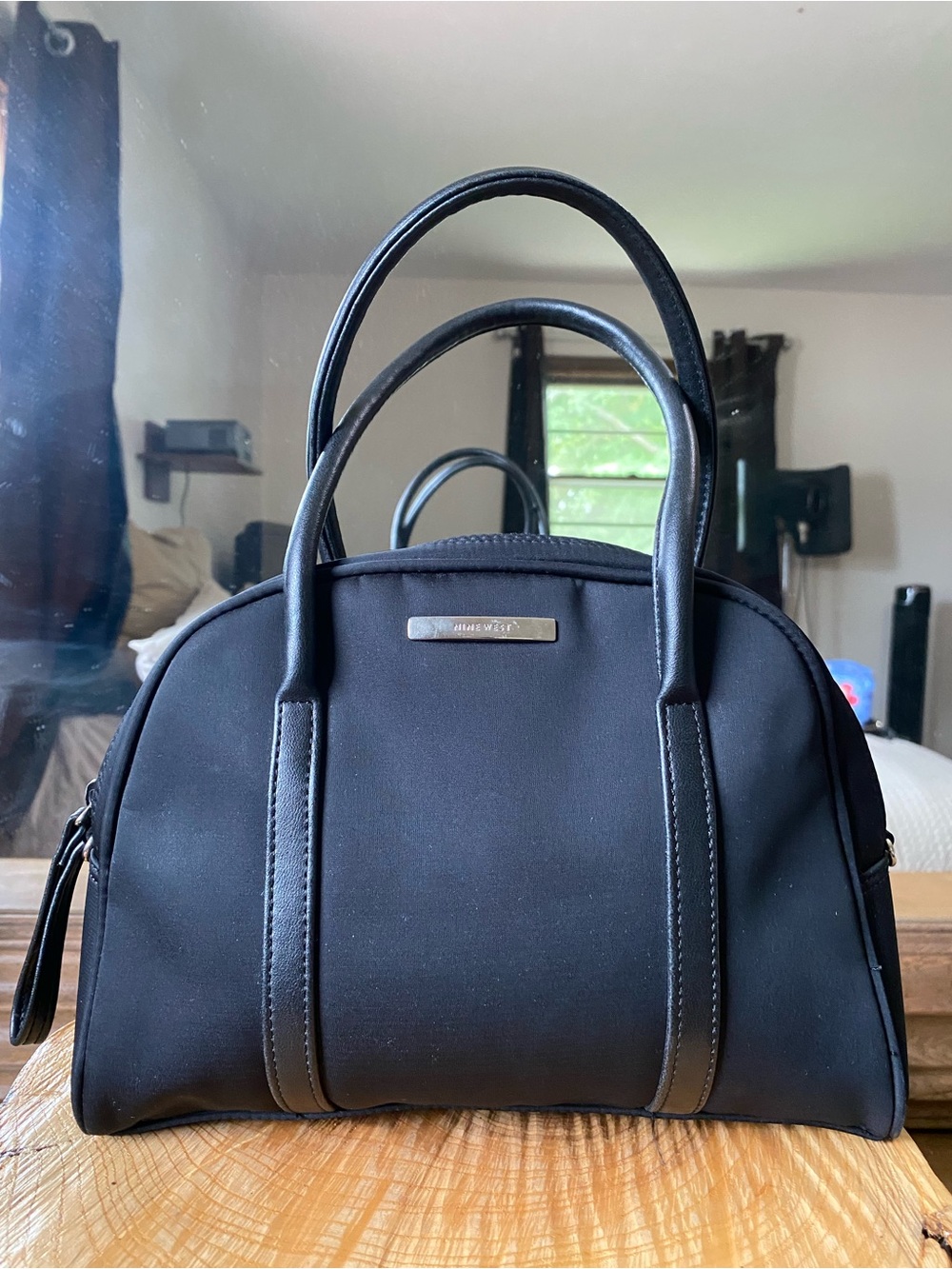 Nine West Black Dome Satchel with Dual Handles